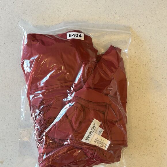 Coldwater Creek 100% Silk‎ Vest Womens Large Full Zip Embroidered Winter Holiday - Picture 11 of 11